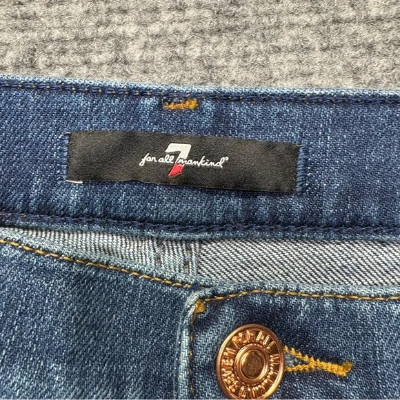 NWT 7 For All Mankind Jeans Women 30 Blue Cropped Jo Slim Illusion Highline Wide